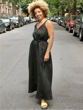 Curator SF Black 100% Linen Maxi Dress